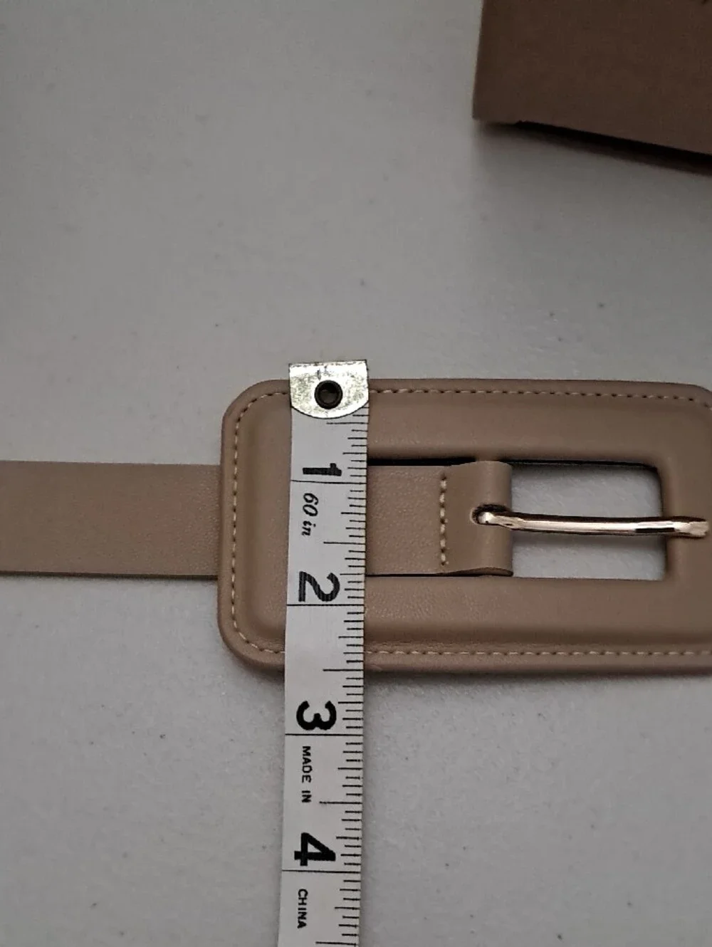 Women's Size Large Taupe Leather Belt - Neutral Taupe